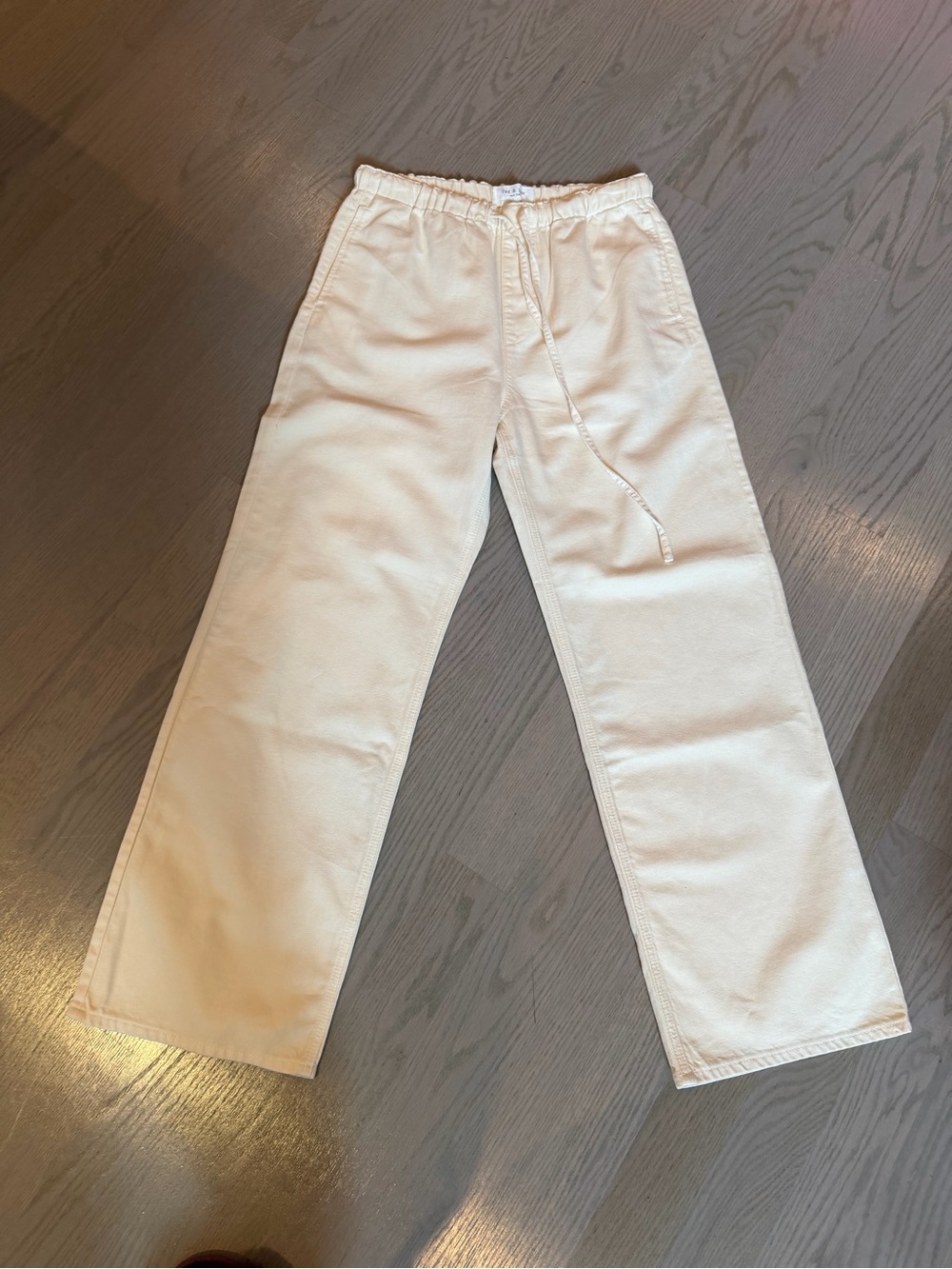 rag & bone Cream Drawstring denim pants sz S